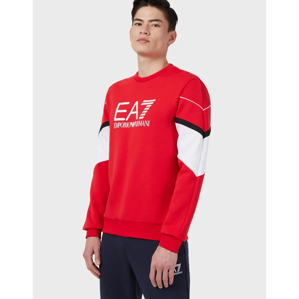 Logo-Print Striped-Detail Sweatshirt