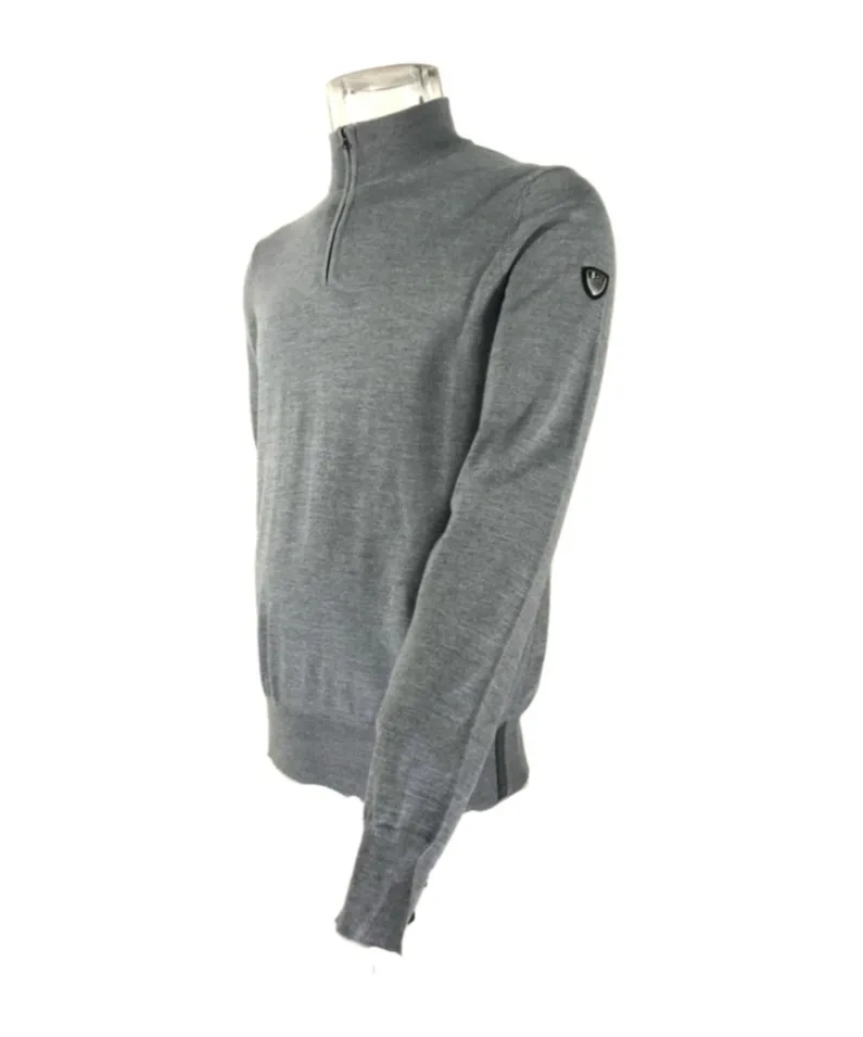 Stand-Neck Semi-Zipper Sweater
