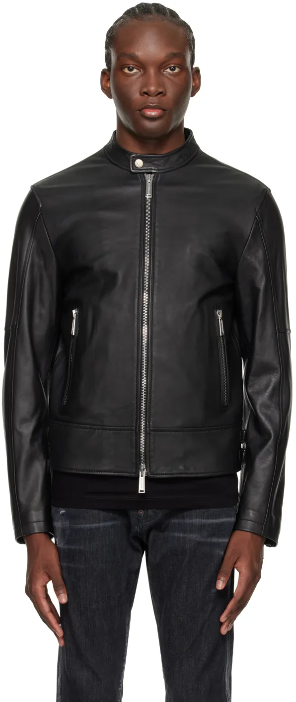Two-Way Zip Fastened Biker Jacket