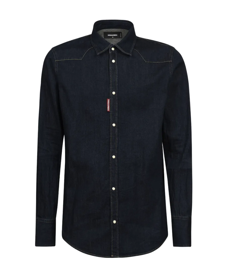 Dark-Wash Denim Shirt