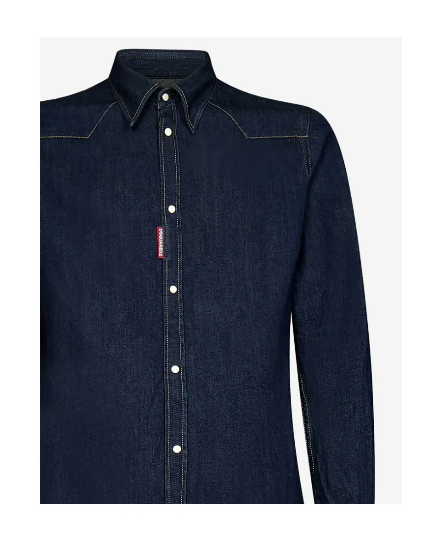 Dark-Wash Denim Shirt