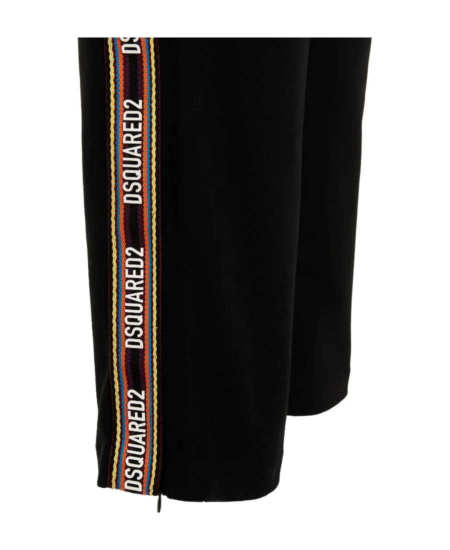 Logo-Tape Elasticated Waist Track Pants