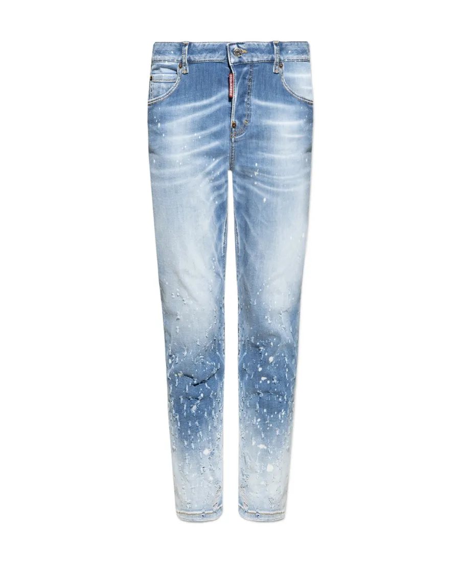 Low-Rise Distressed Skinny Jeans