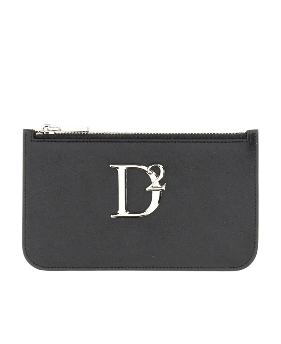 Logo Plaque Zipped Wallet