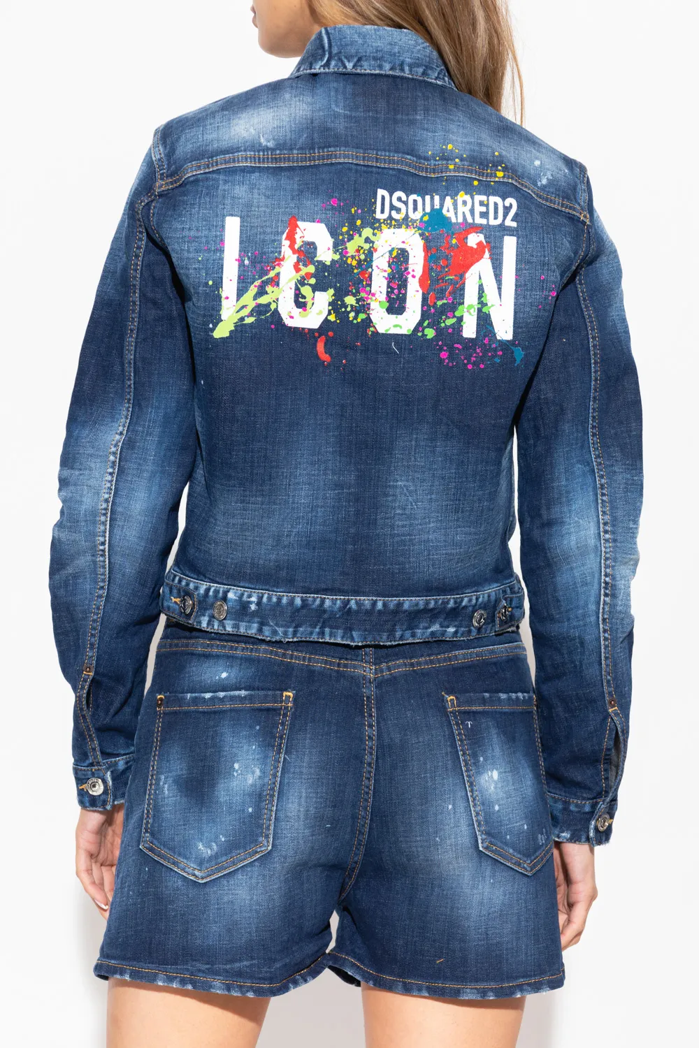 Icon Paint-Splatter Denim Jacket