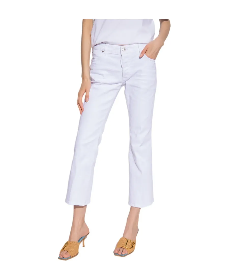 Bootcut High-Waist Cropped Trousers