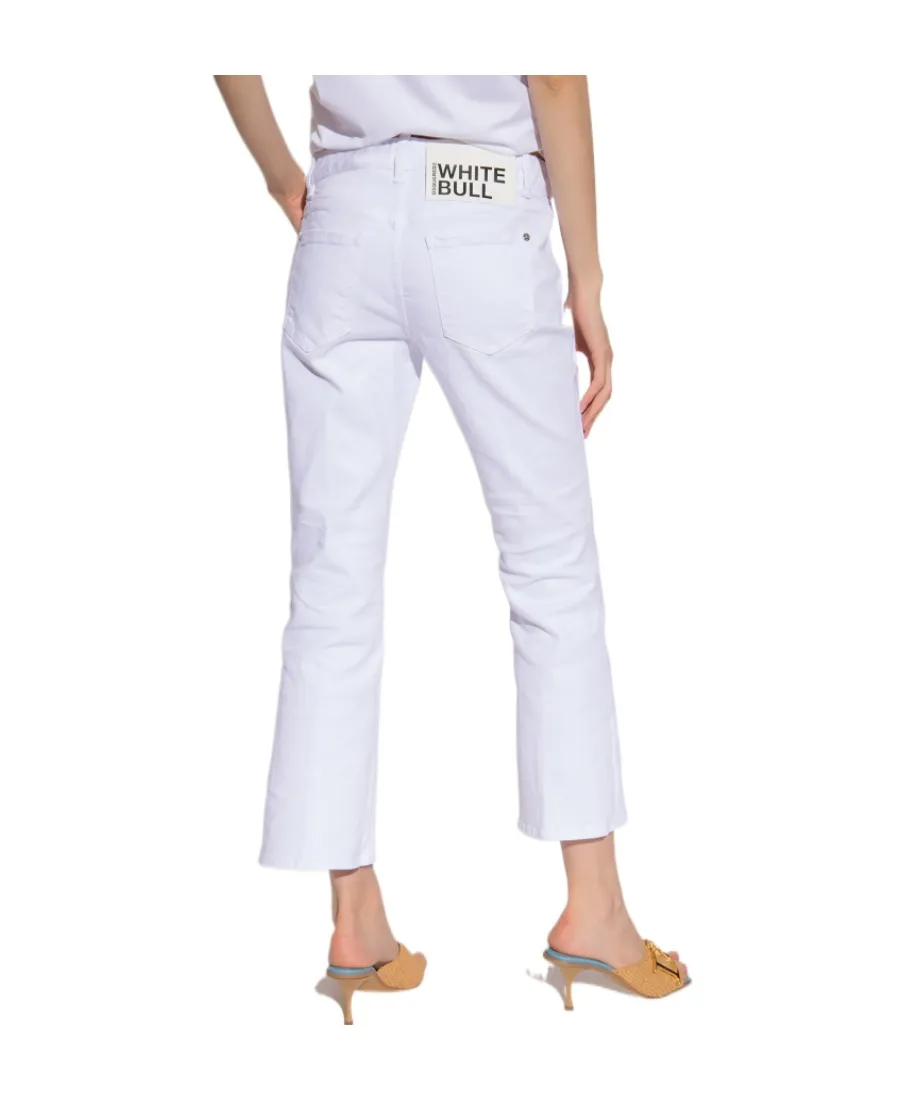 Bootcut High-Waist Cropped Trousers