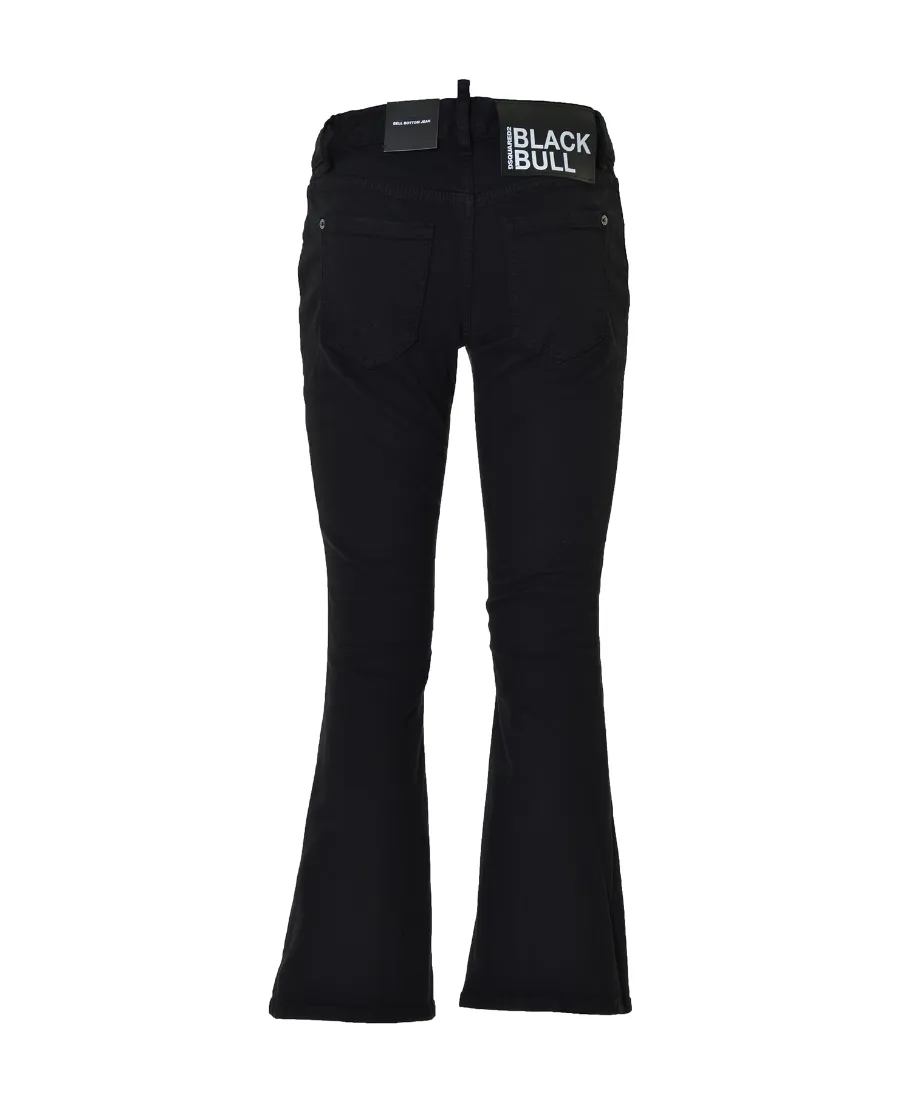 Logo Patch Bootcut Cropped Trousers