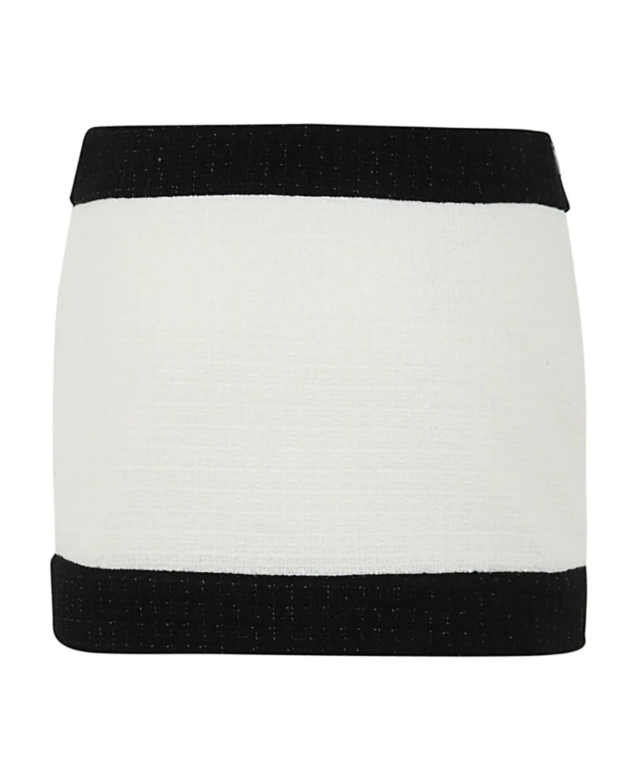 Two-Tone Tweed Miniskirt