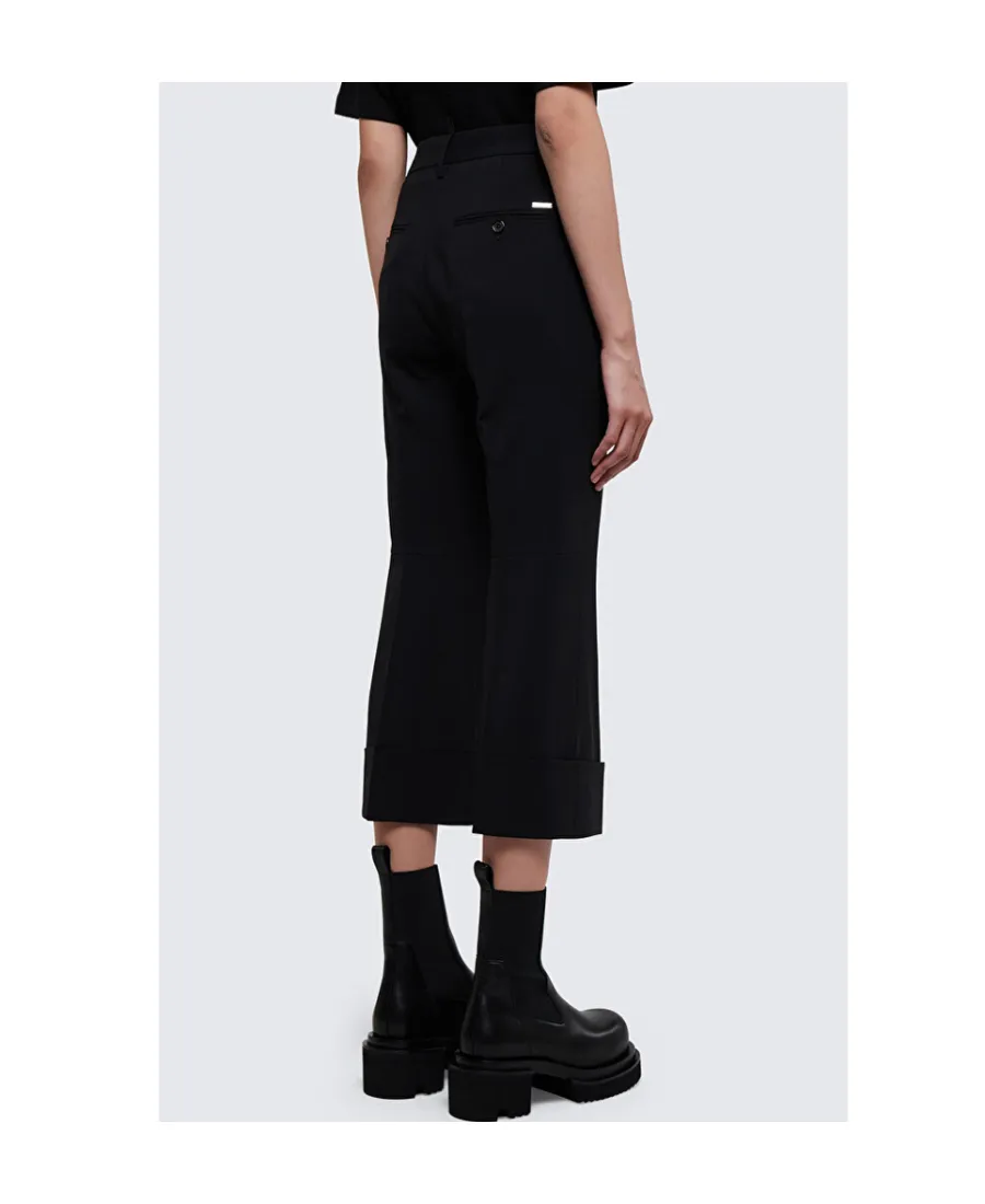 Cropped Flare Trousers