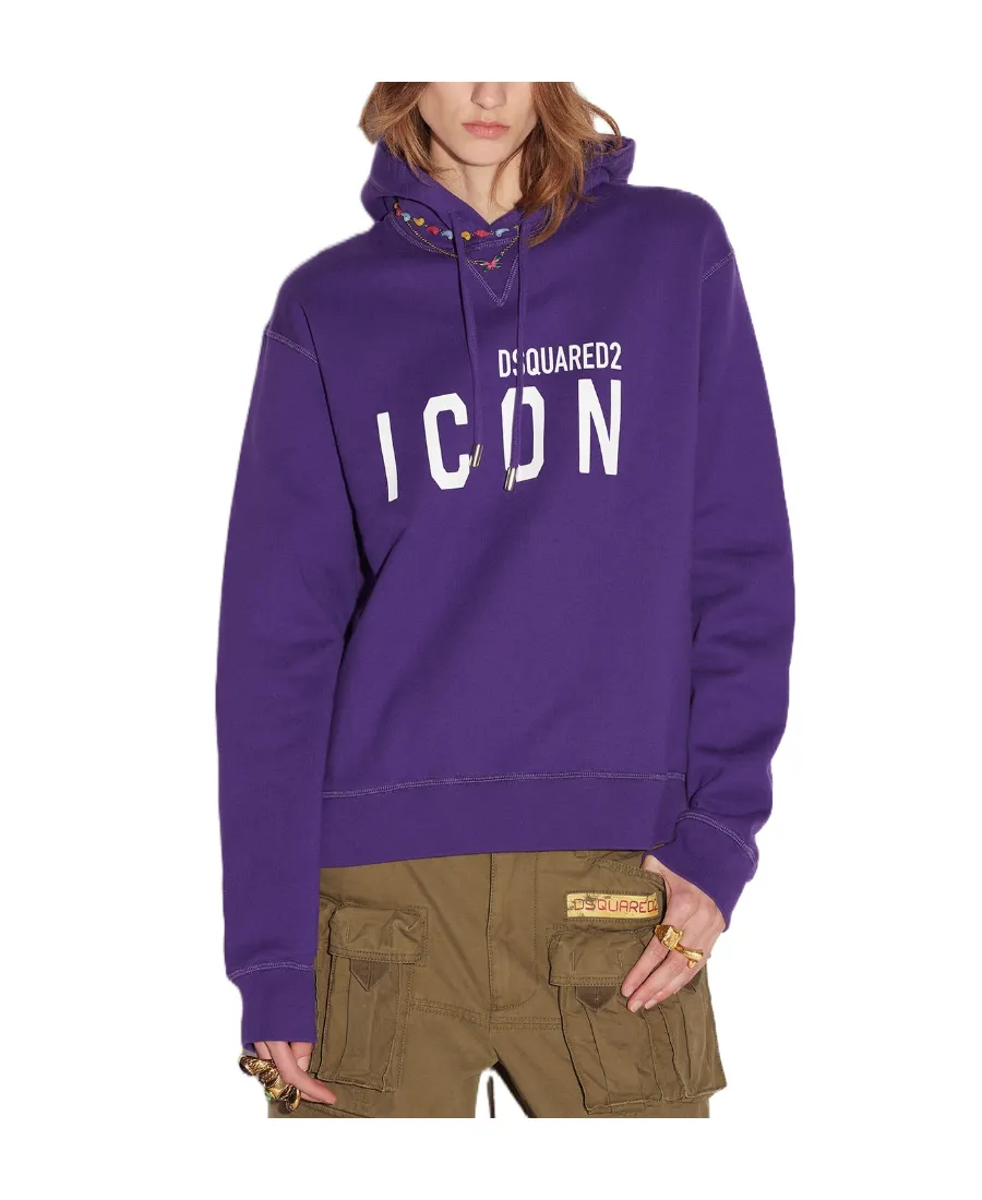 Icon-Print Cotton Hoodie