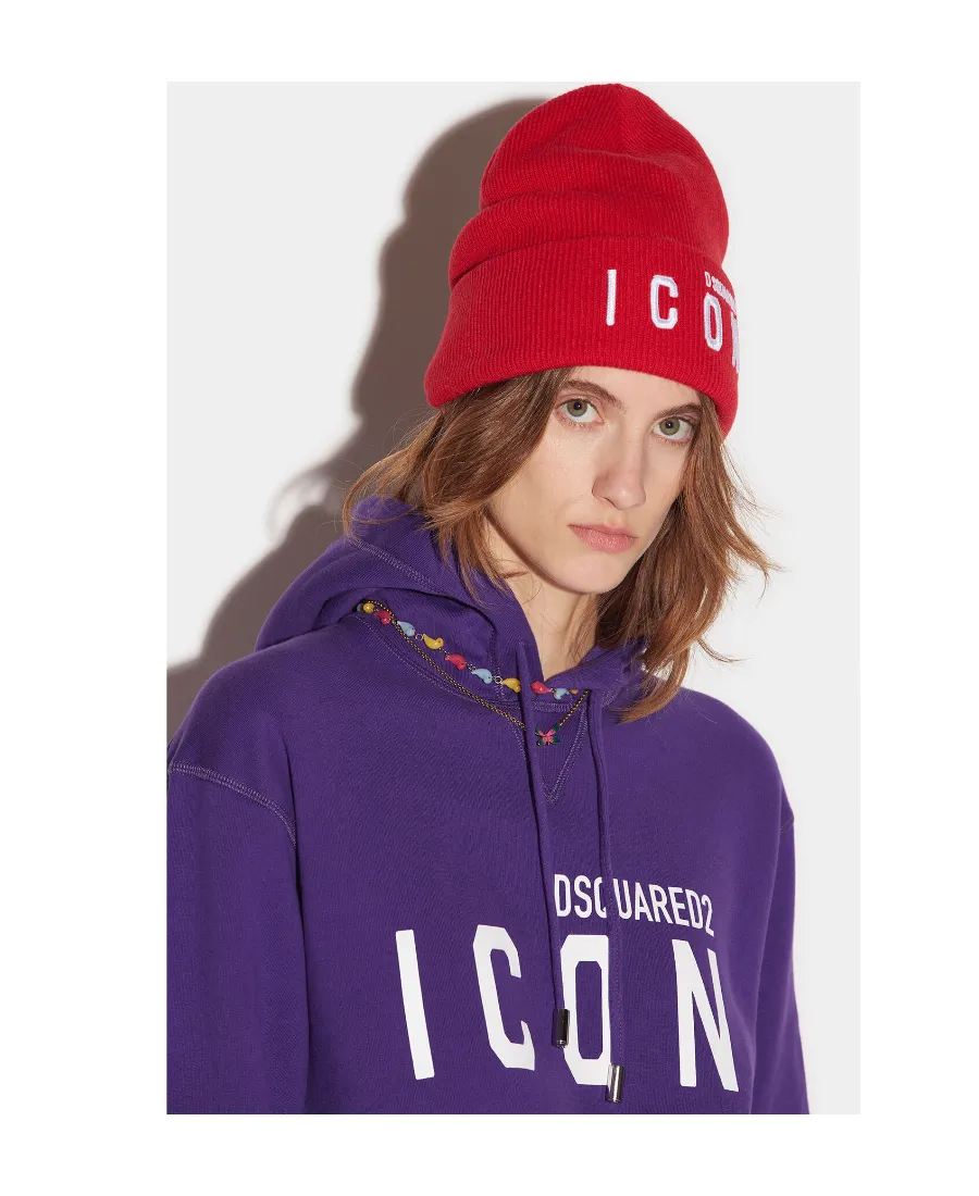 Icon-Print Cotton Hoodie