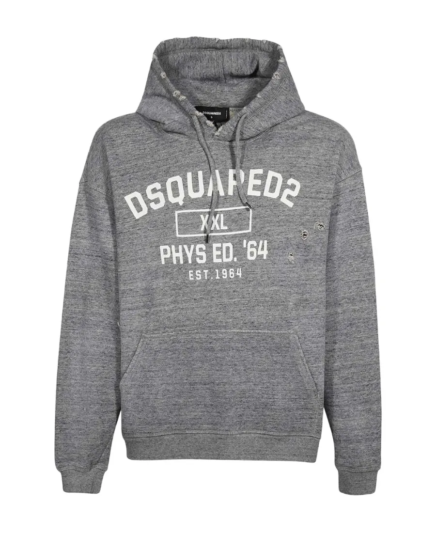 Distressed Drawstring Hoodie