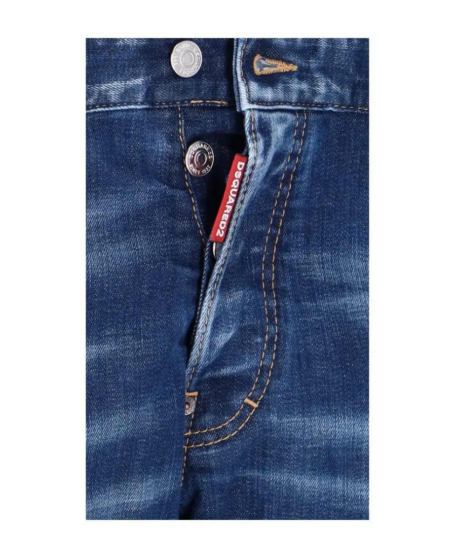 Distressed Straight-Leg Jeans