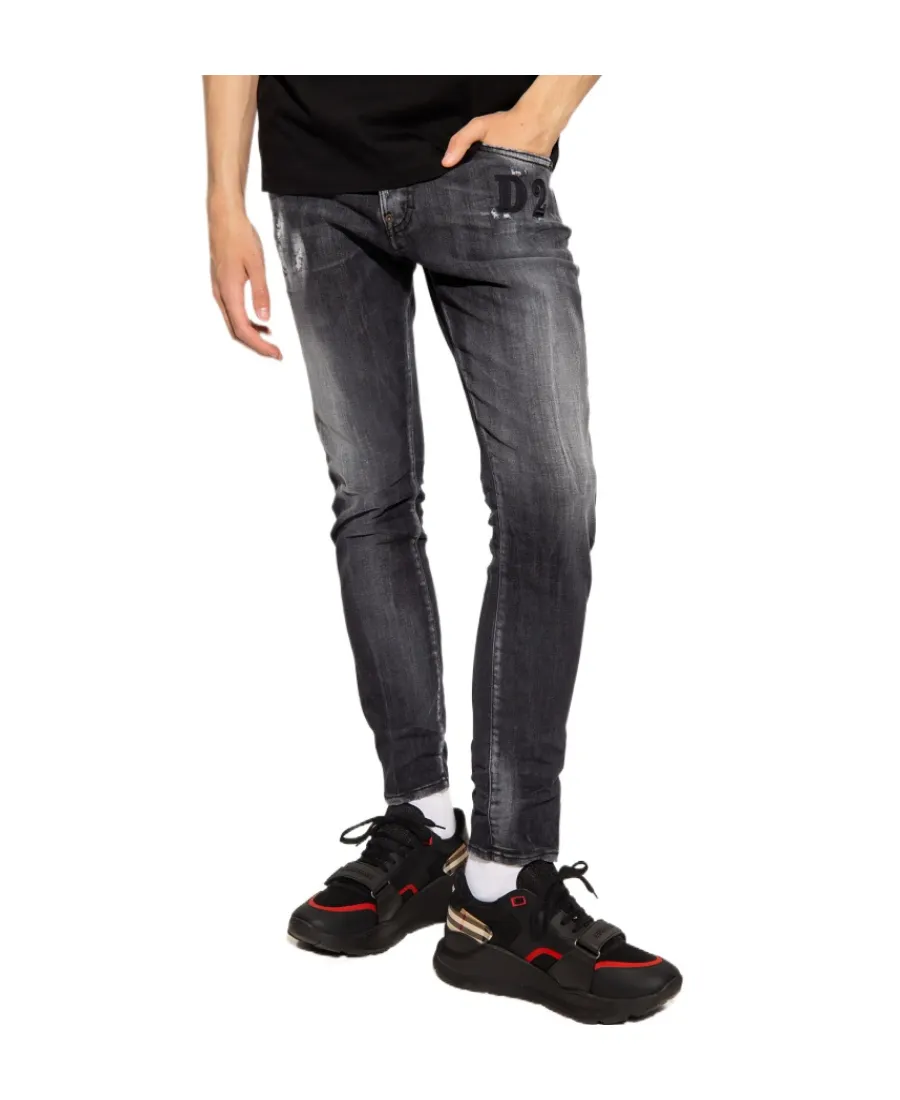 Distressed Faded Skinny-Fit Jeans