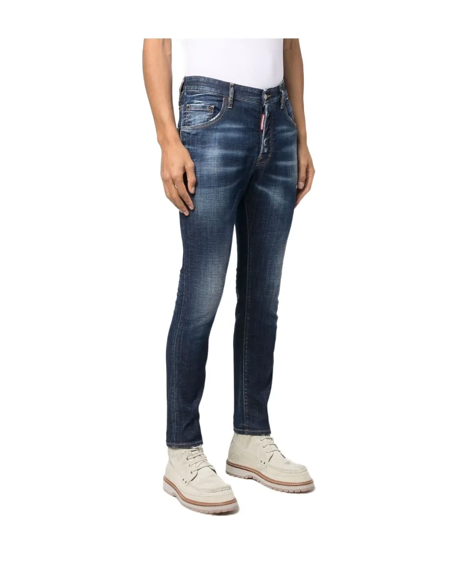 Mid-Rise Distressed Skinny-Fit Jeans