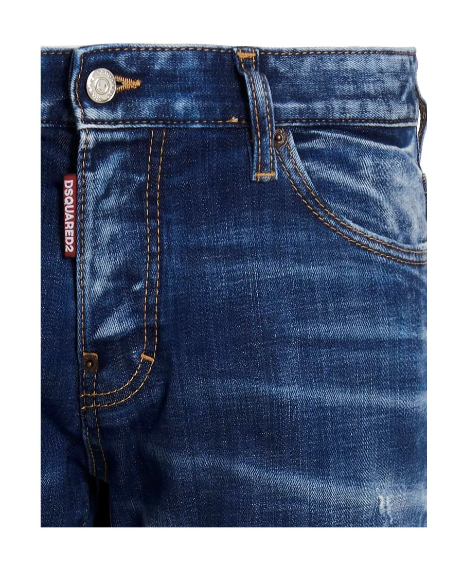 Logo Patch Distressed Skinny Jeans