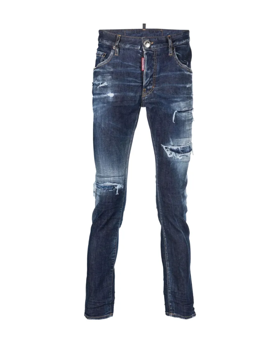 Distressed Tapered Leg Jeans