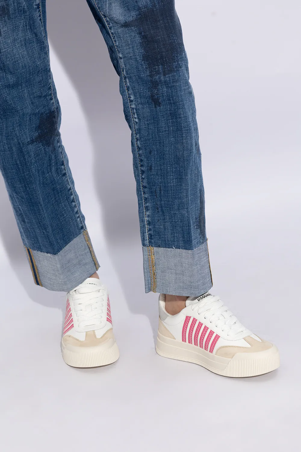 Striped Round Toe Sneakers