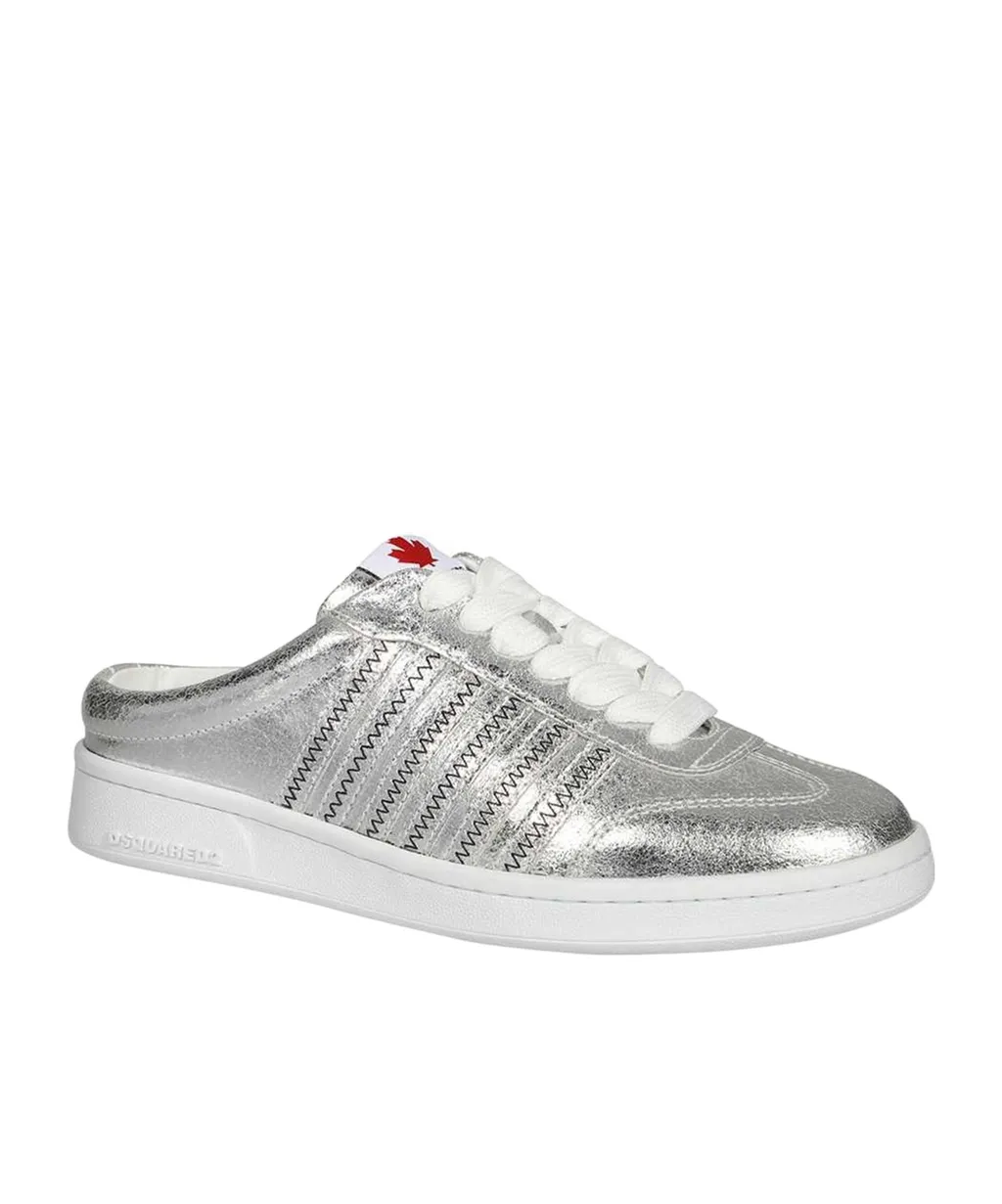 Metallic-Effect Slip-On Sneakers