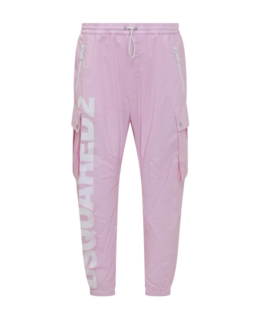 Logo Print Tapered Cargo Pants