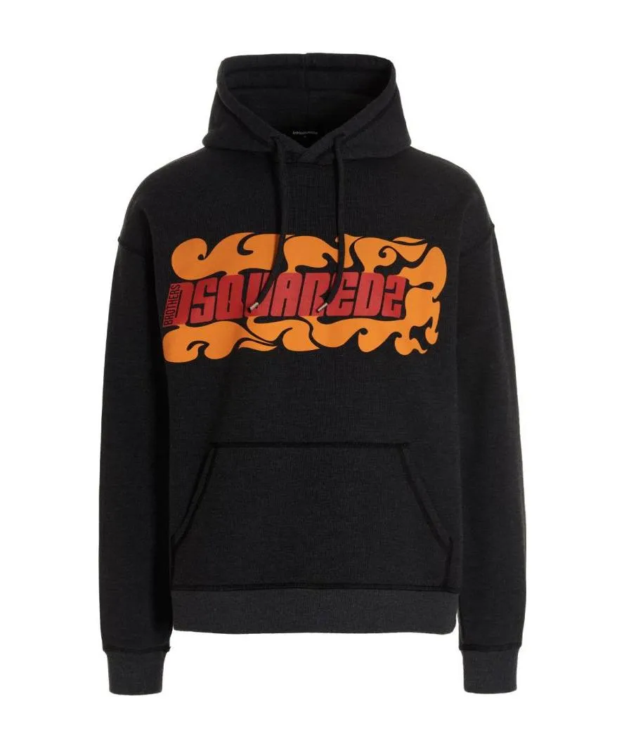 Logo Printed Drawstring Hoodie