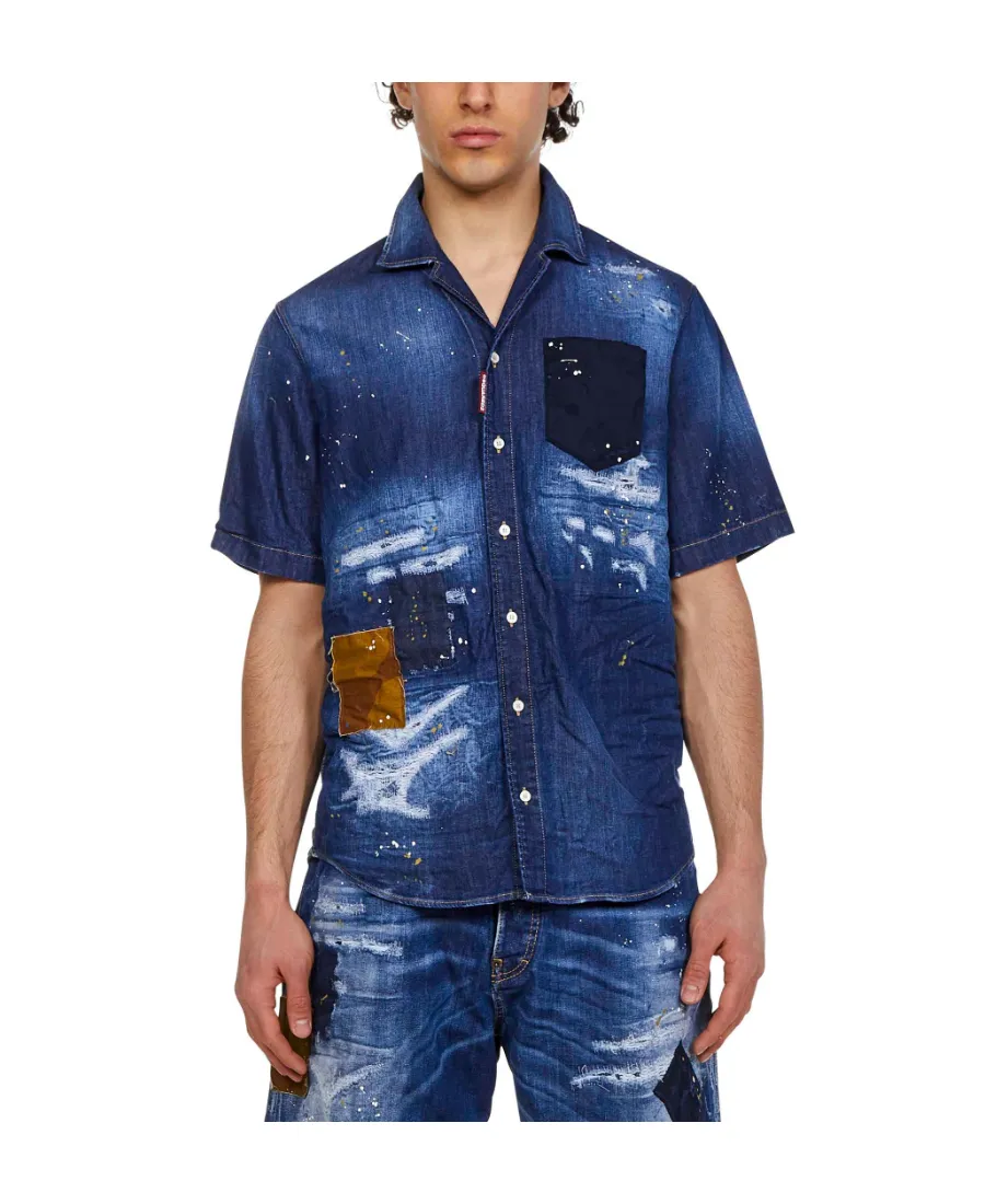 Short-Sleeved Denim Shirt