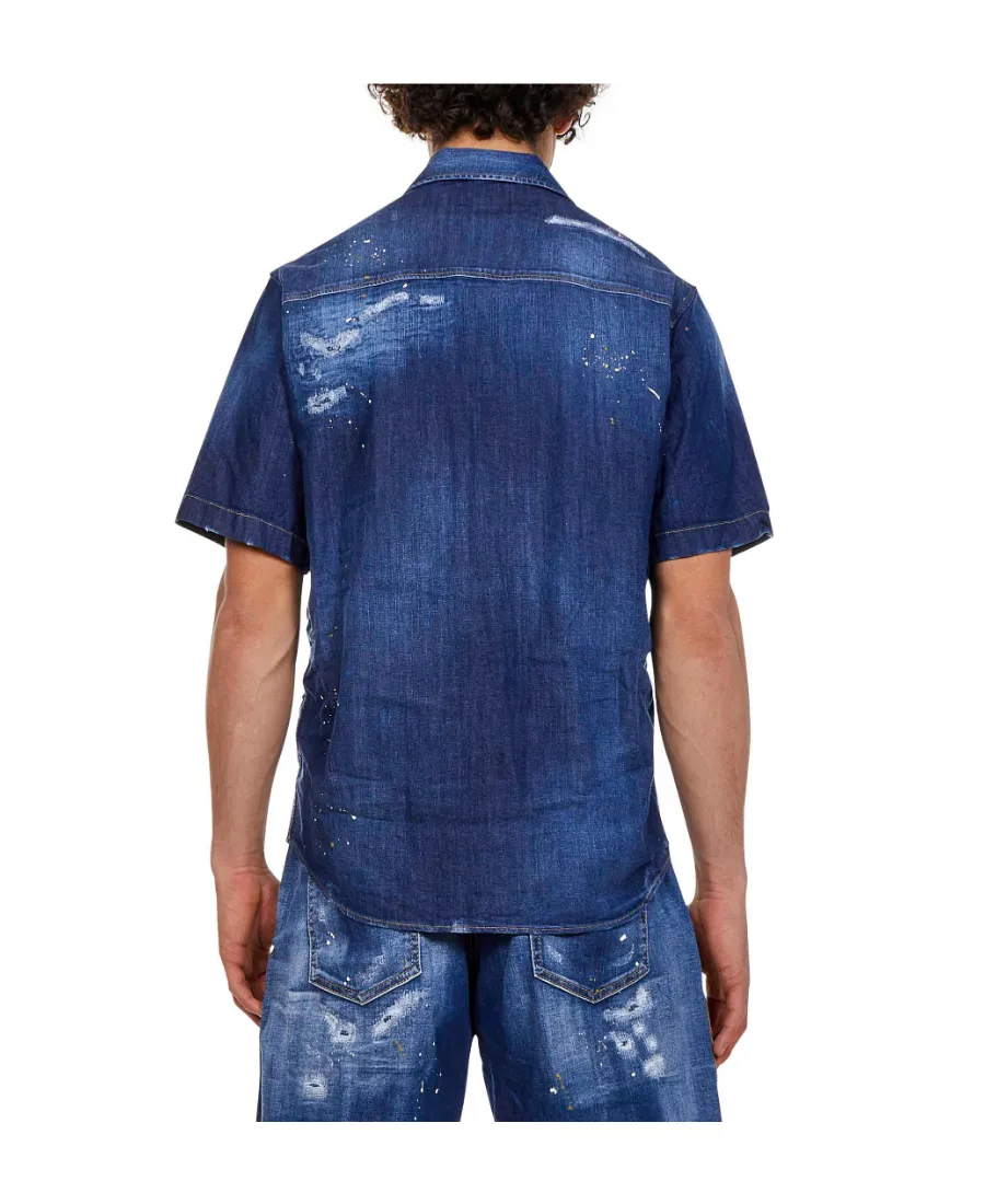 Short-Sleeved Denim Shirt