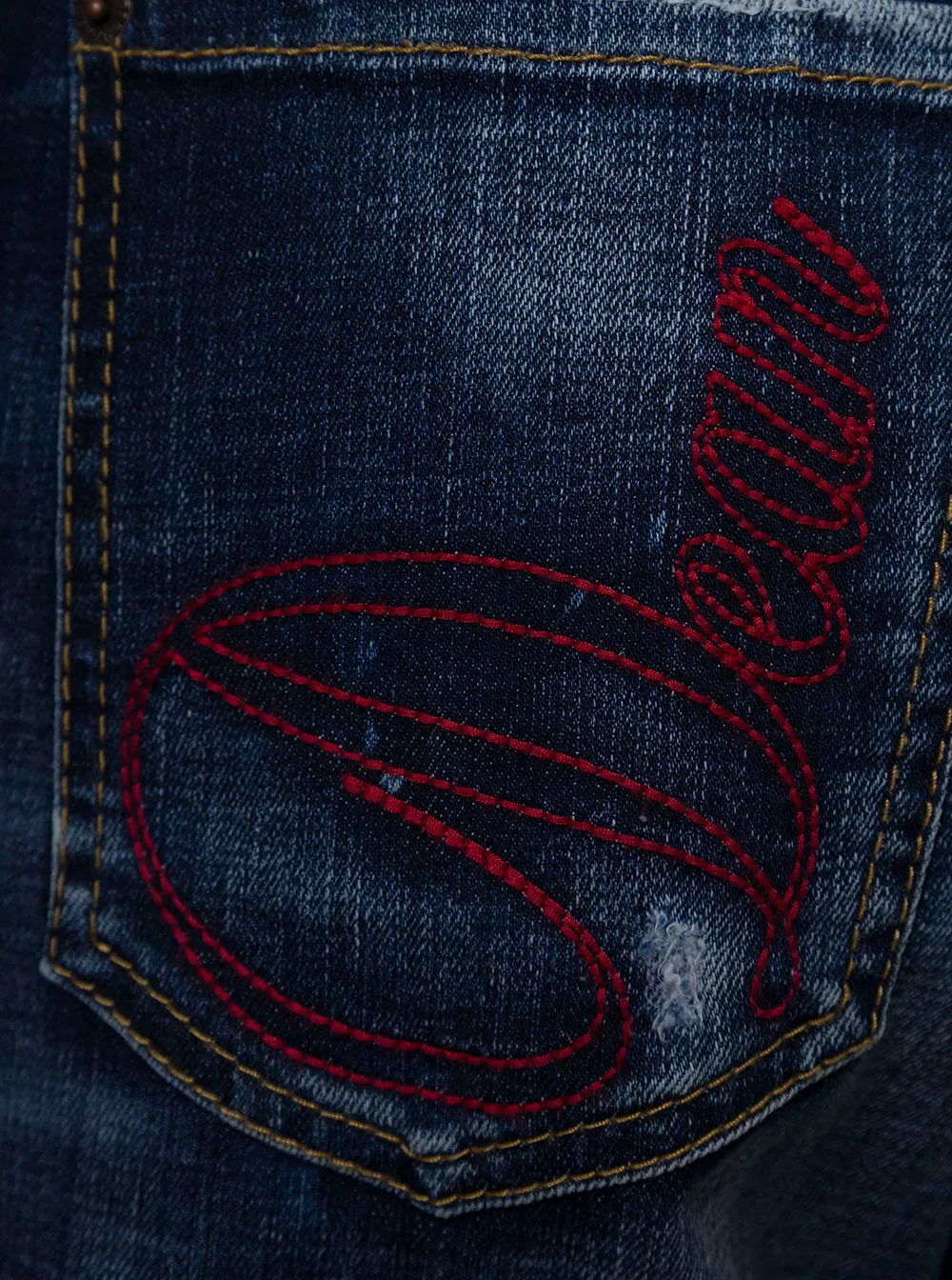 Paint-Splatter Straight-Leg Jeans