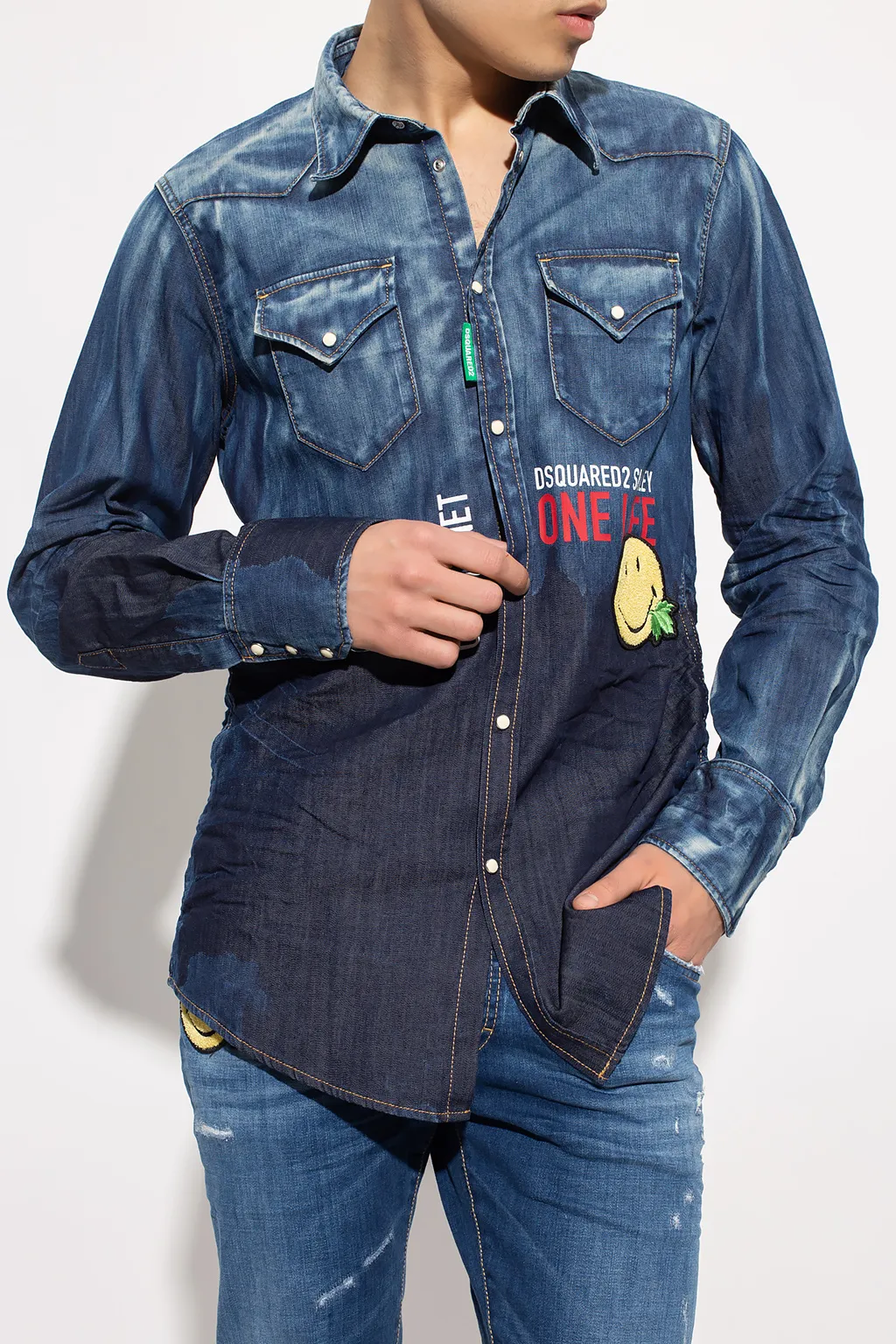 Denim Logo-Print Shirt