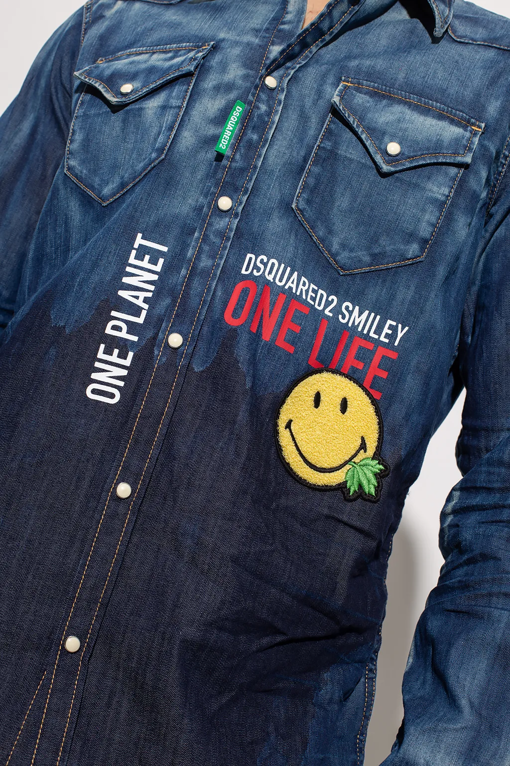 Denim Logo-Print Shirt