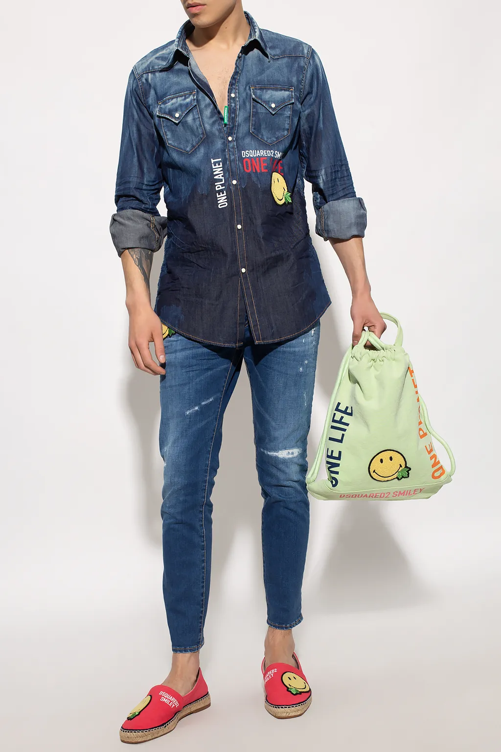 Denim Logo-Print Shirt