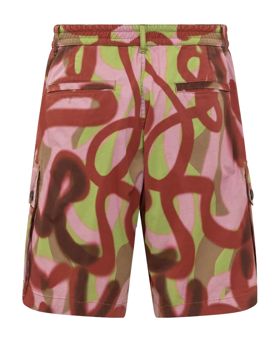 Abstract Print Cargo Shorts
