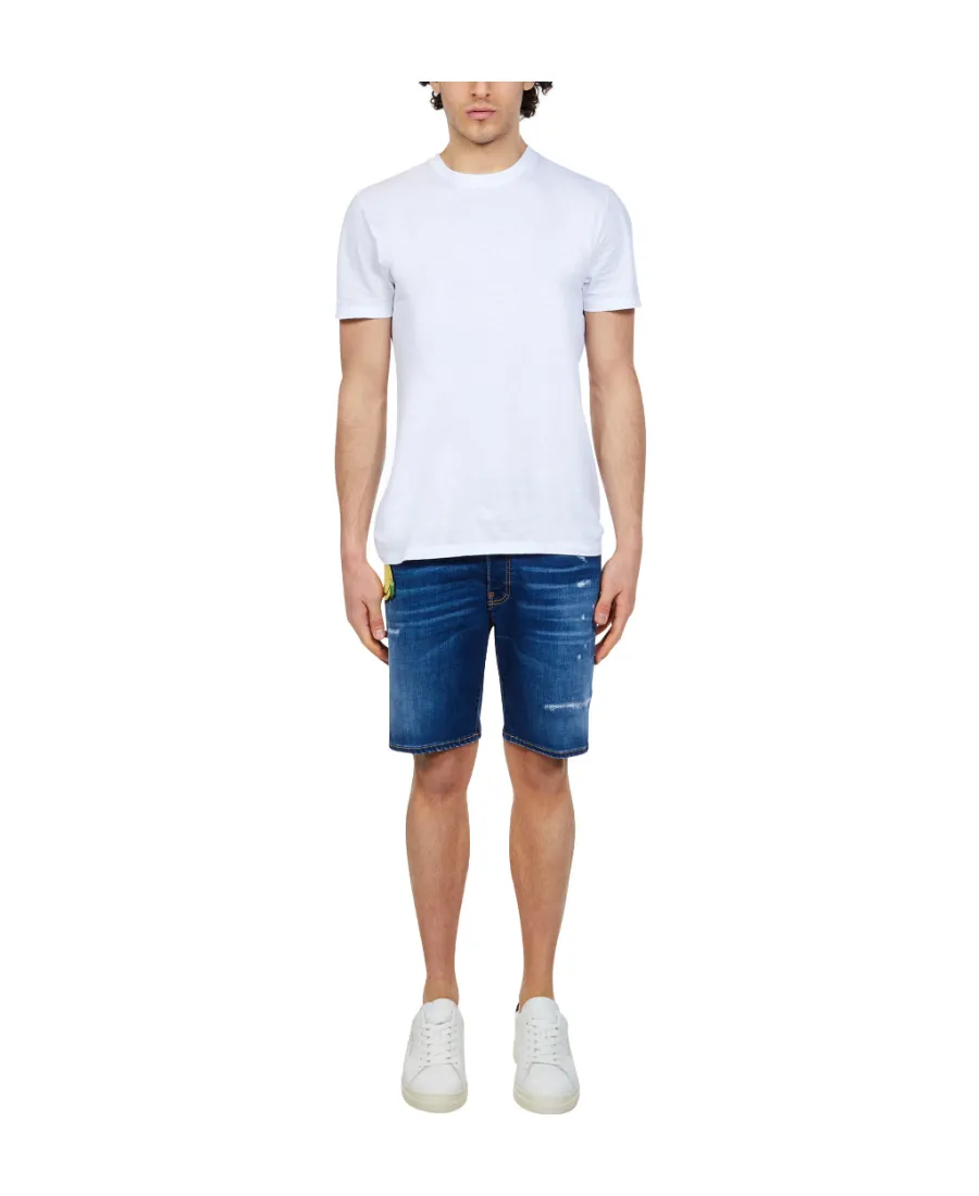 Smiley-Patch Denim Shorts