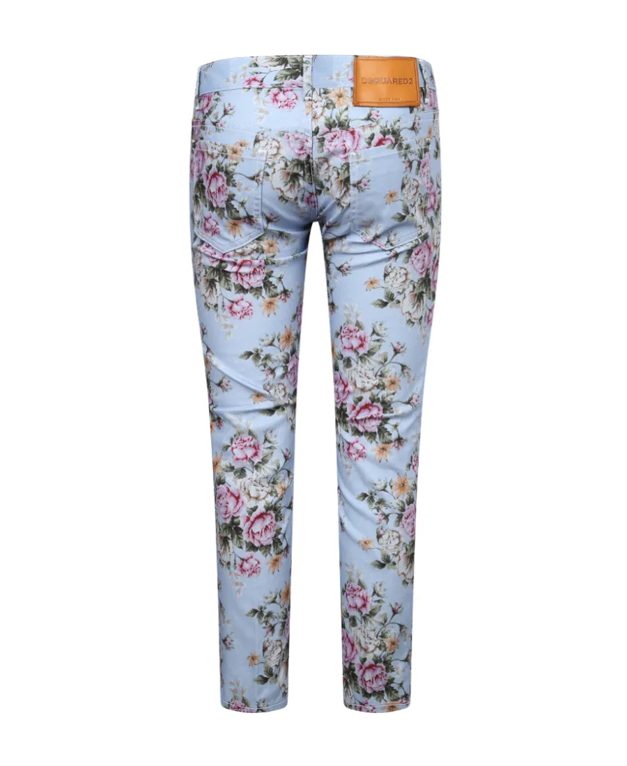 Floral Print Cropped Trousers