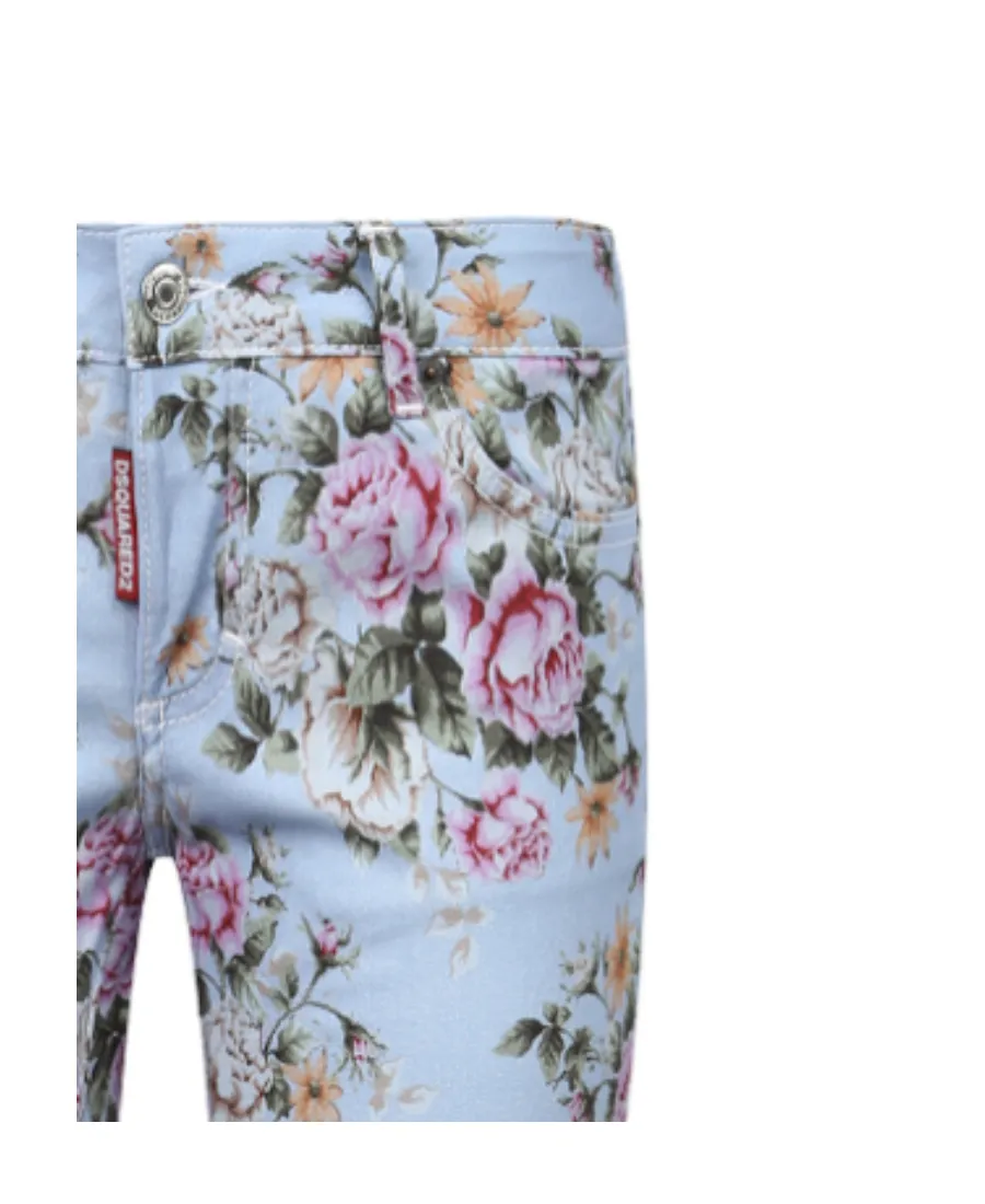 Floral Print Cropped Trousers
