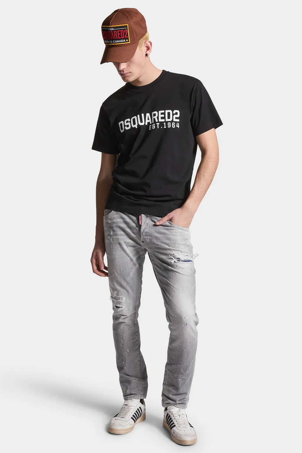 Distressed Straight-Leg Jeans