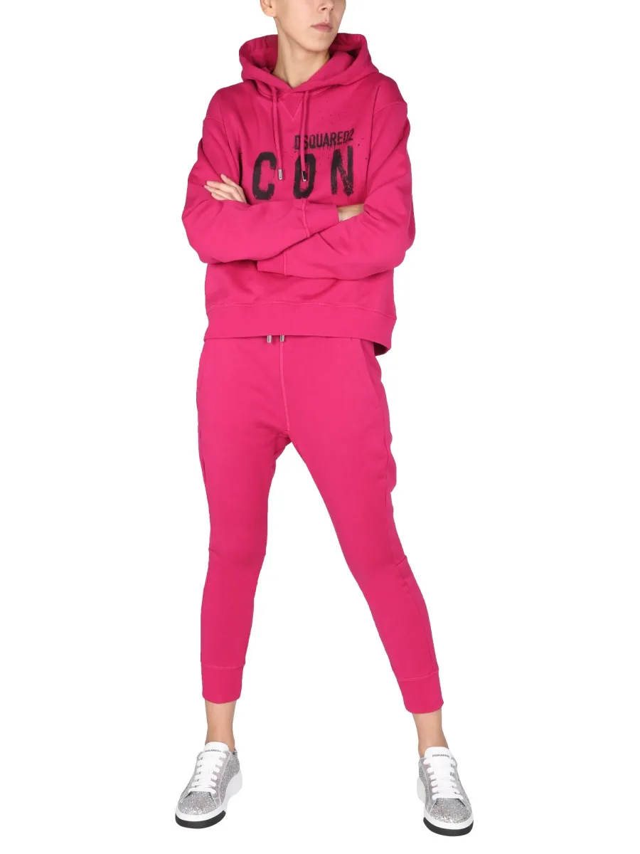 Icon Graffiti Logo Print Hoodie