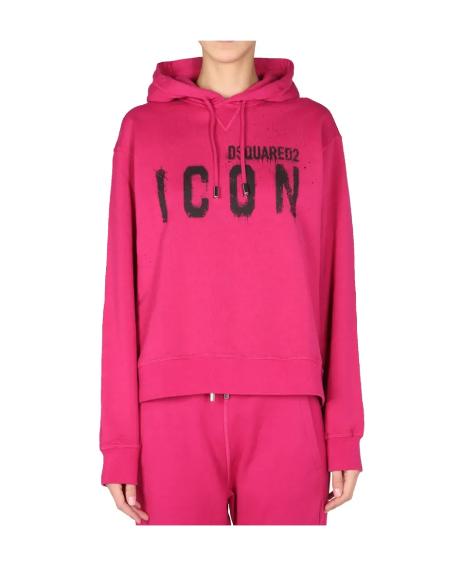 Icon Graffiti Logo Print Hoodie