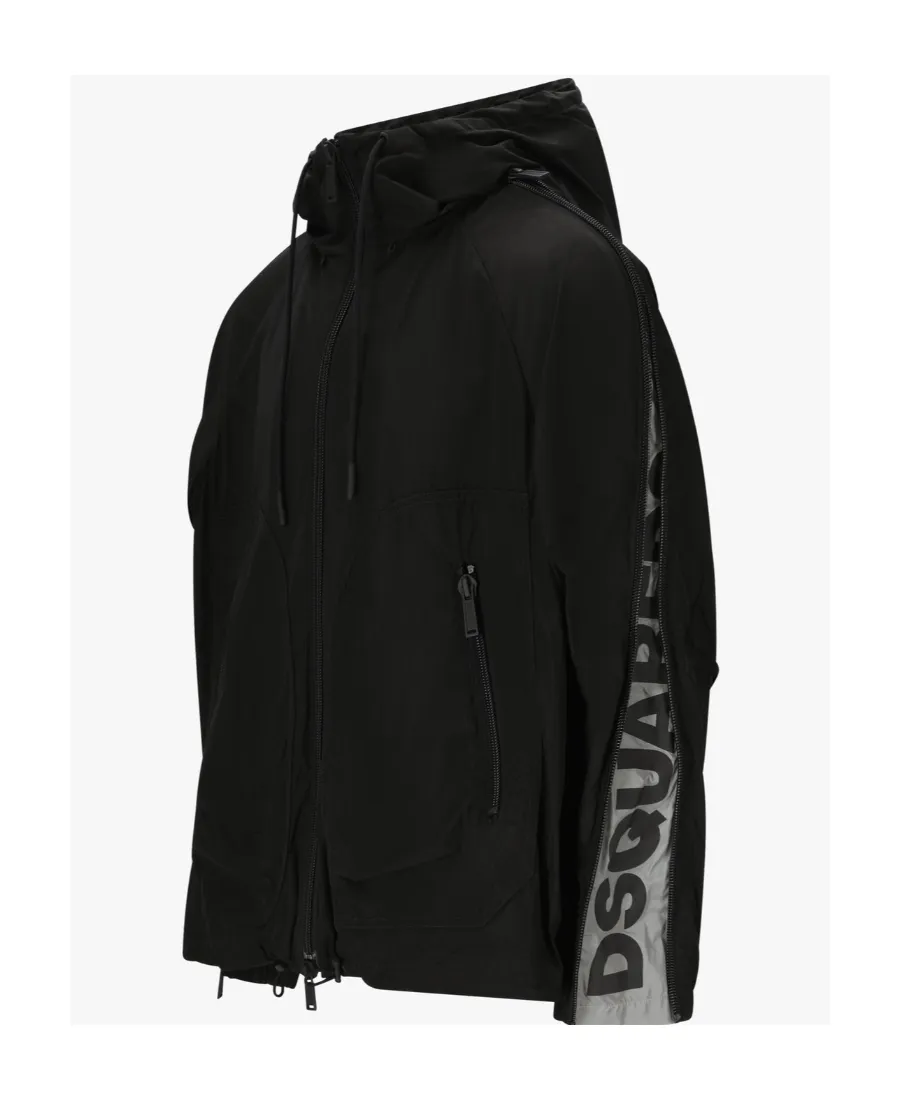 Zipped-Sleeves Hooded Jacket