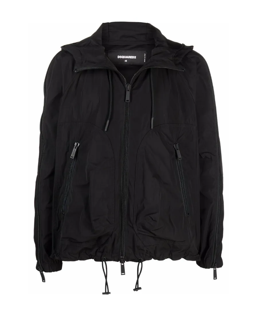 Zipped-Sleeves Hooded Jacket