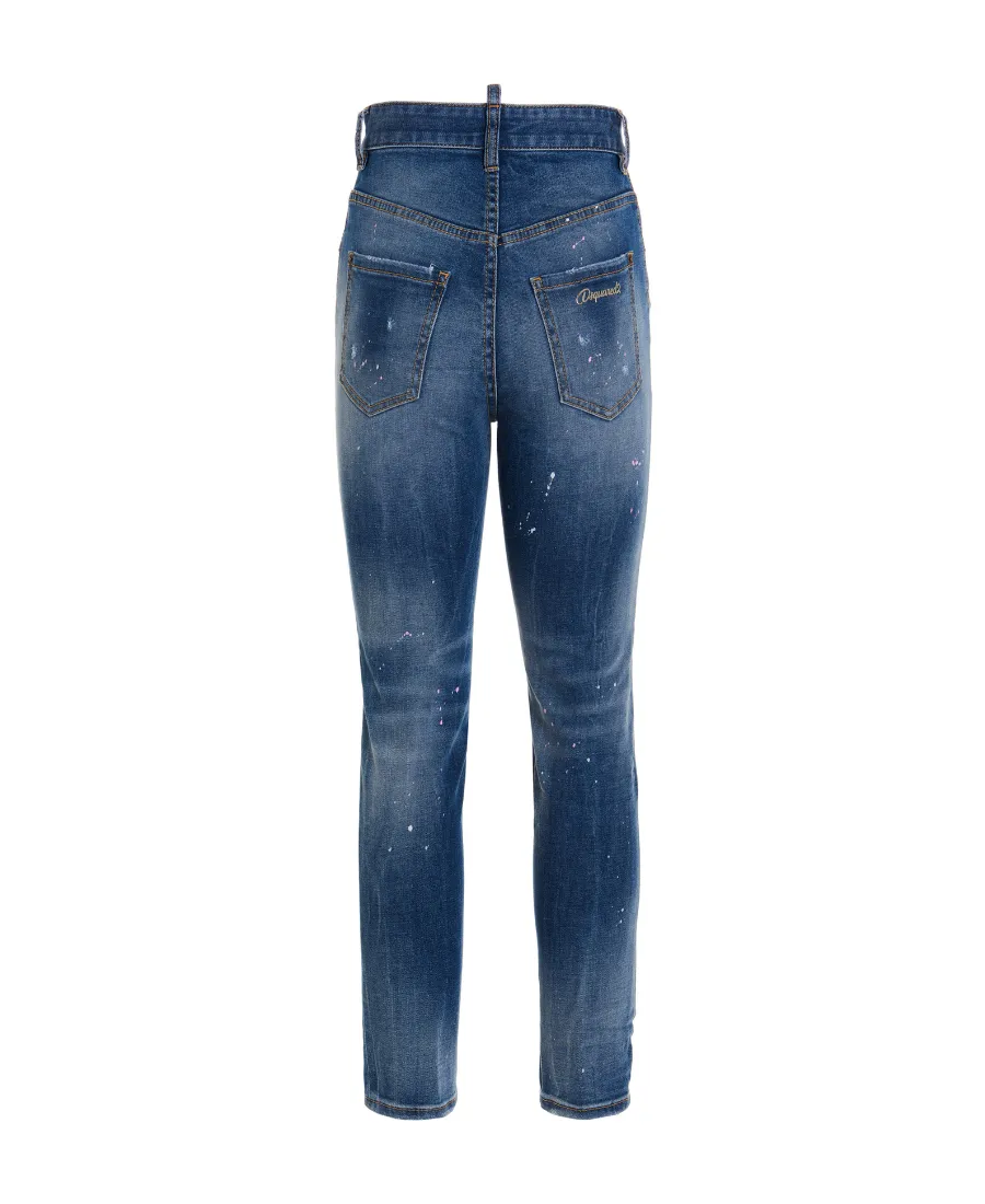 Logo Plaque High-Rise Cropped Jeans