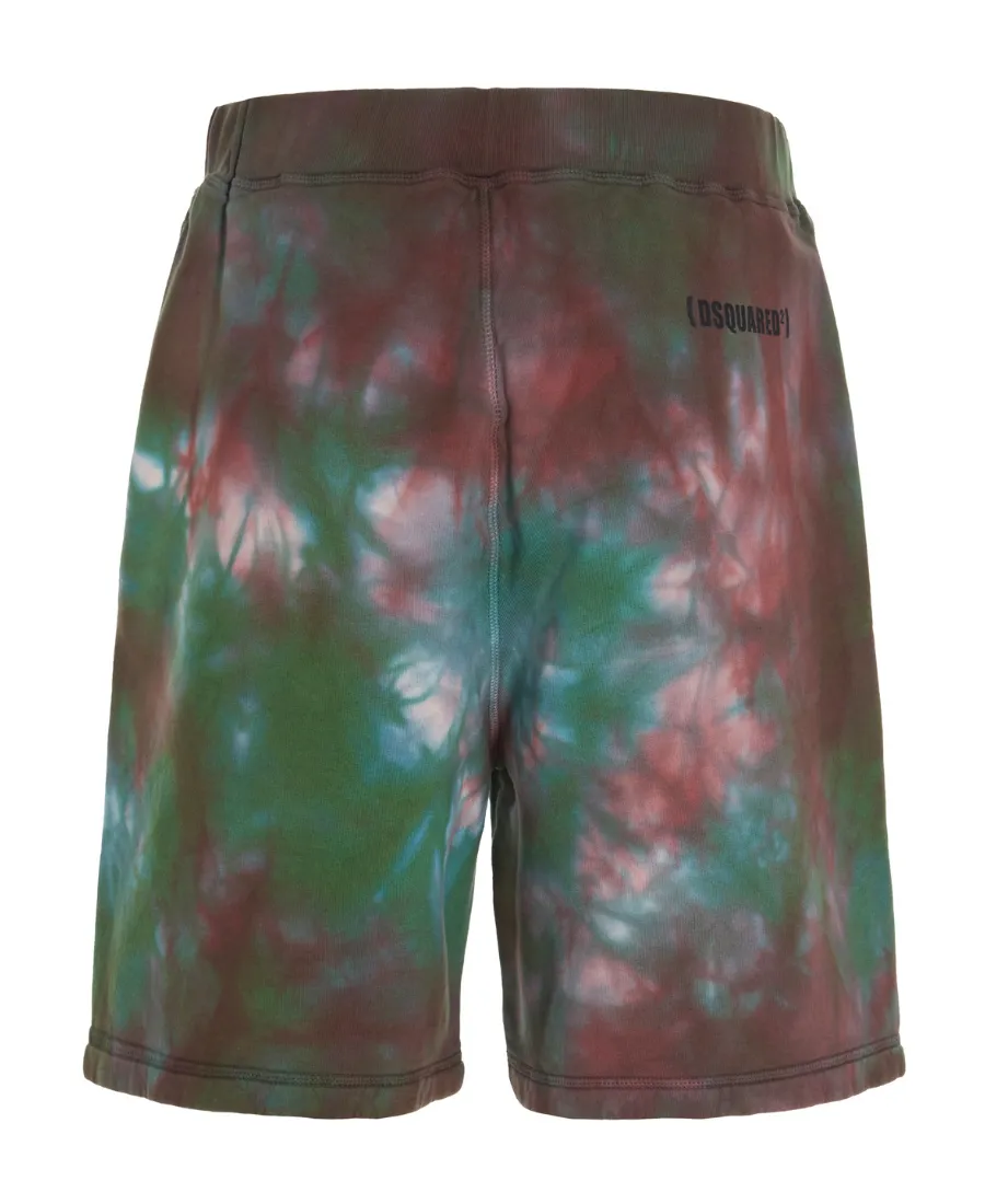 Tie-Dye Print Cotton Track Shorts