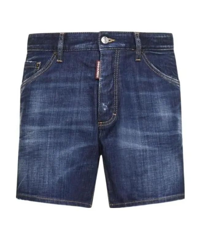 Loose-Fit Distressed Denim Shorts