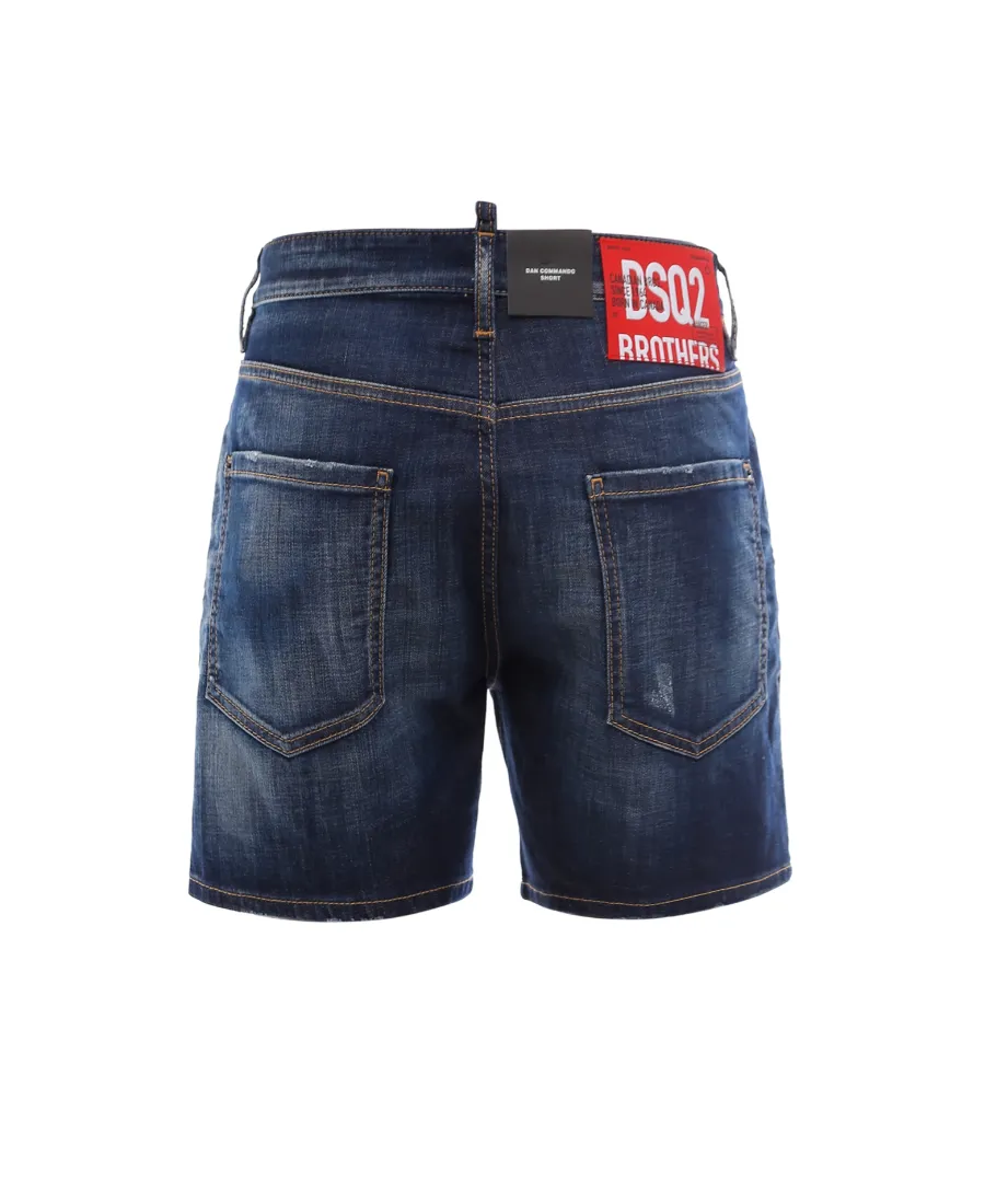 Loose-Fit Distressed Denim Shorts
