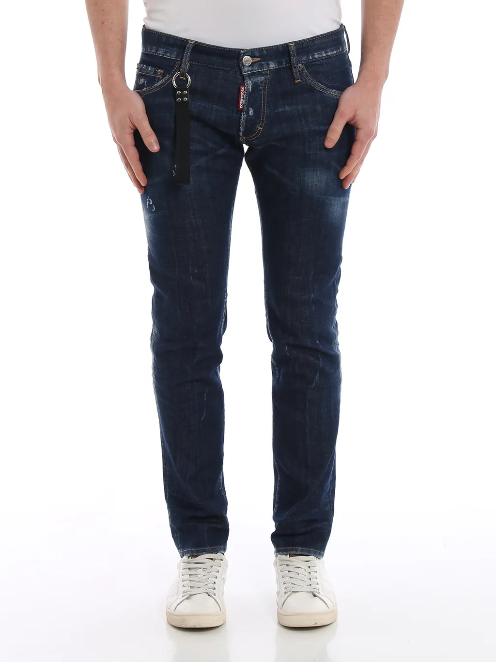 Faded Stretch Denim Five-Bag Jeans