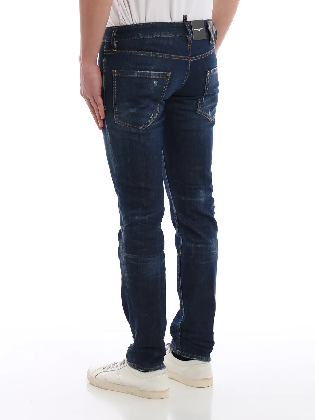 Faded Stretch Denim Five-Bag Jeans