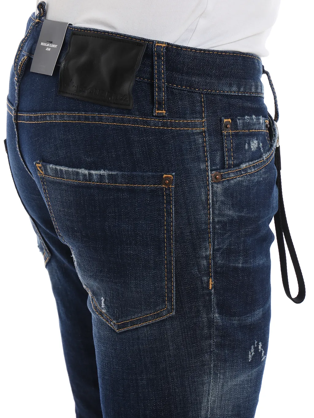 Faded Stretch Denim Five-Bag Jeans