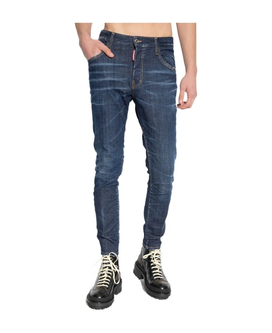 Low-Rise Distressed Jeans