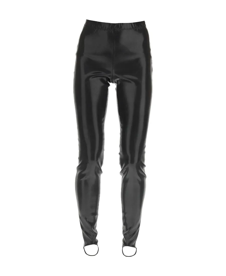 Faux-Leather Ankle Cuff Leggings
